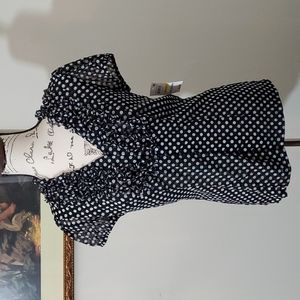 INC Slightly sheer polka dot blouse